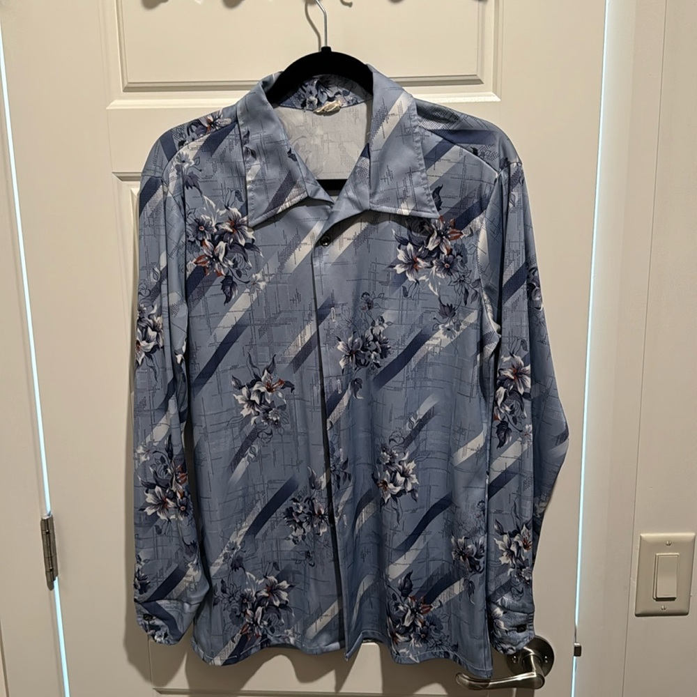 Stuart Mann of California retro Button Doen Shirt Size M Mens